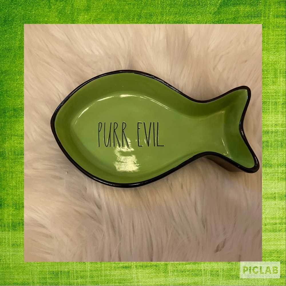 Rae Dunn Purr Evil Pet Bowl - New